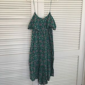 Blue Moon green floral prairie dress