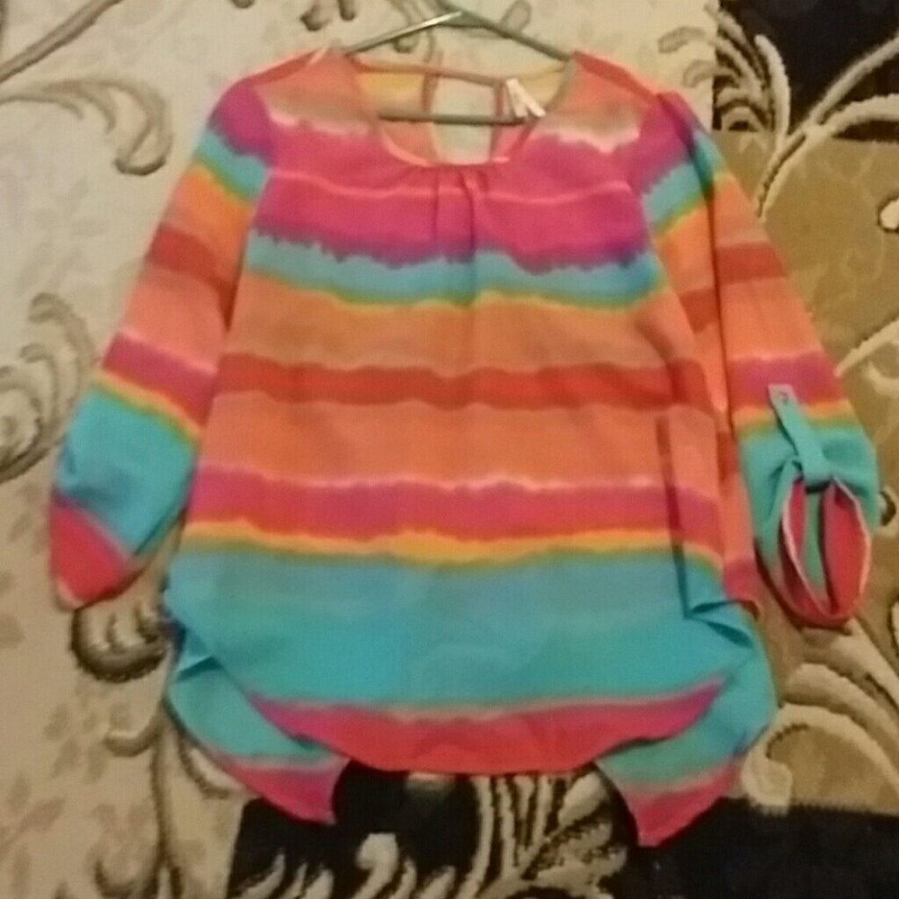 Colorful sheer top