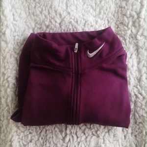 Nike DryFit 1/4 Zip-Up: Plum