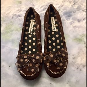 Brown Loafers w/ Polka Dot Bow