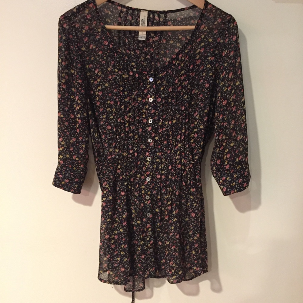 Boho sheer floral top