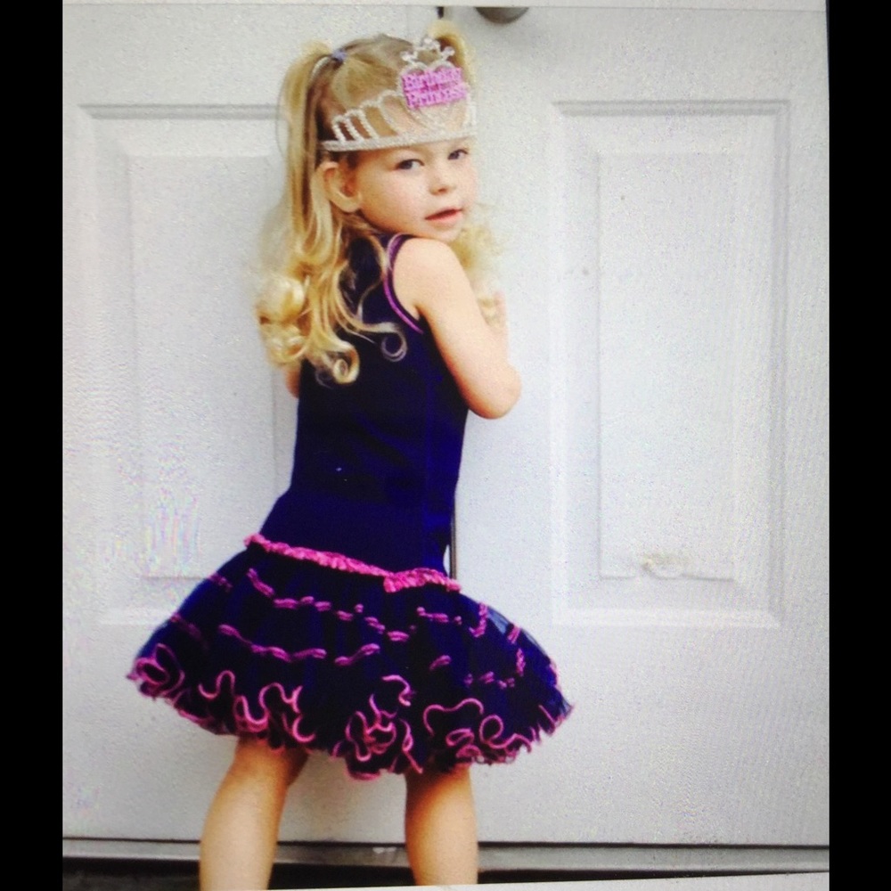 Oh LaLa Couture blue children's sequence dress