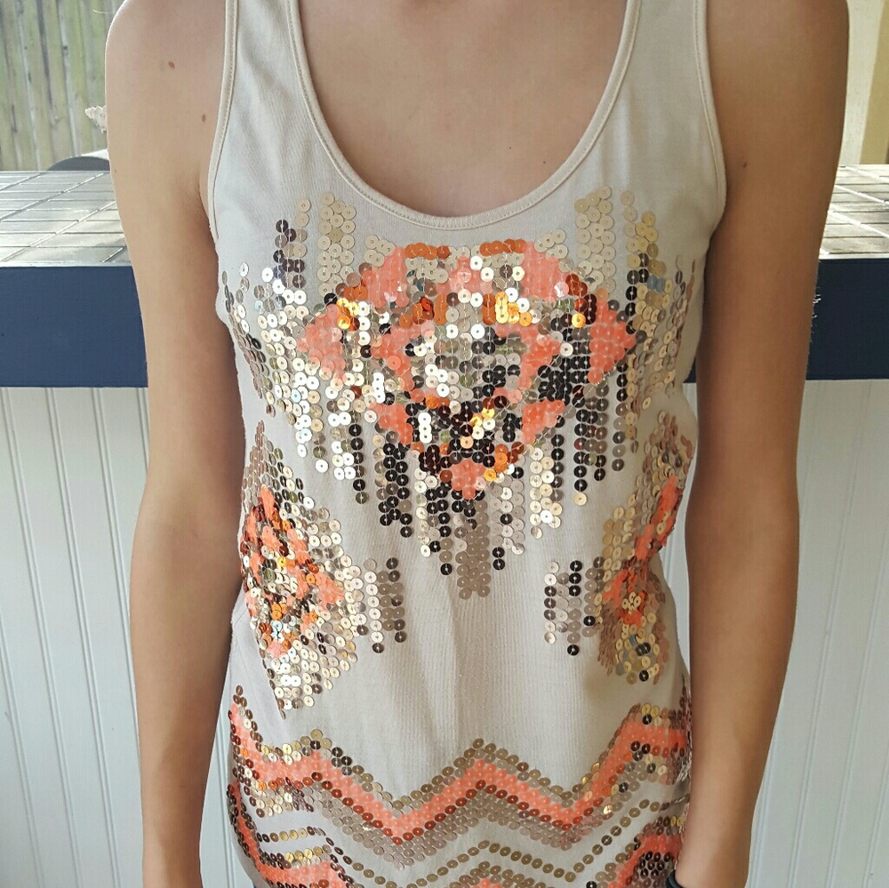 Juniors sequins tank