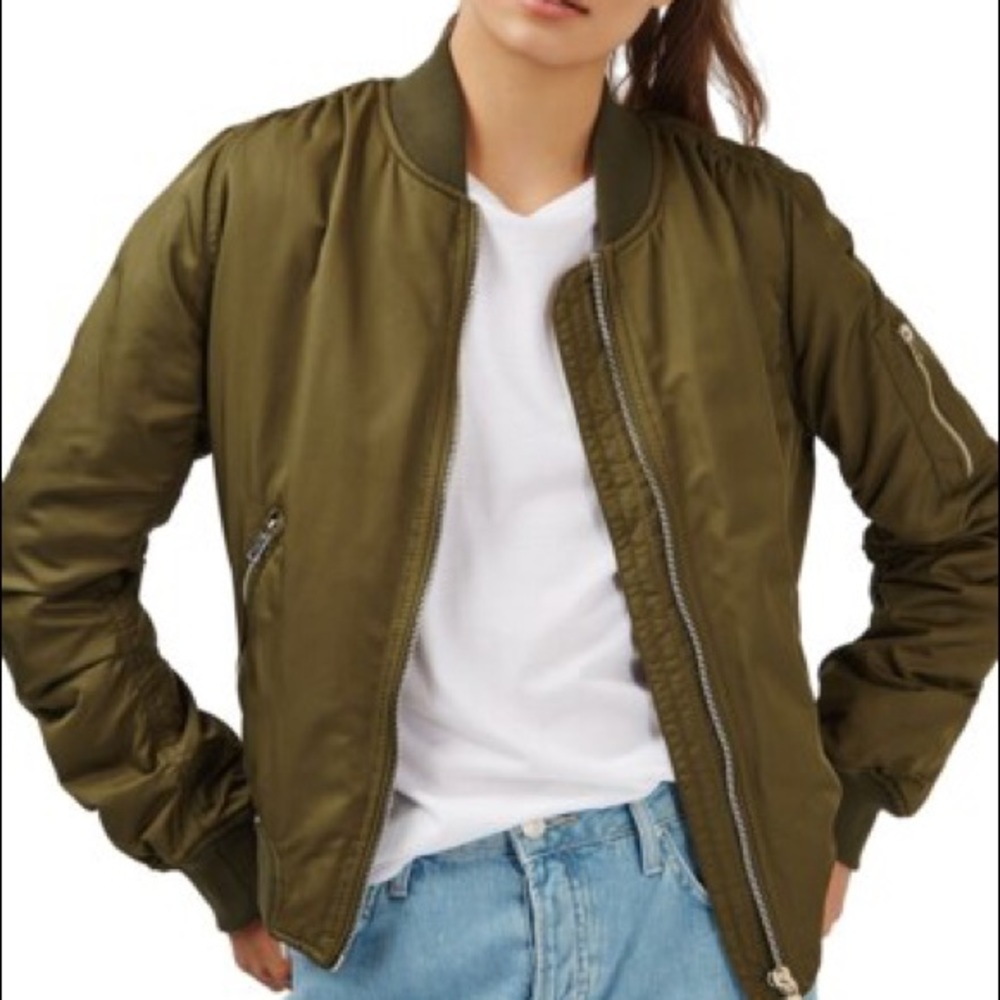Topshop MA1 women's bomber olive size 8