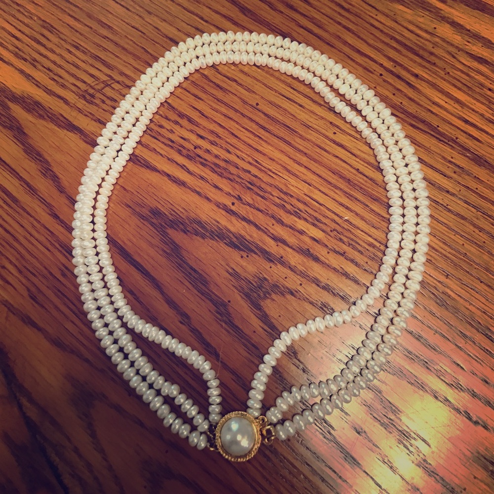 3 Strand Freshwater Pearl Necklace