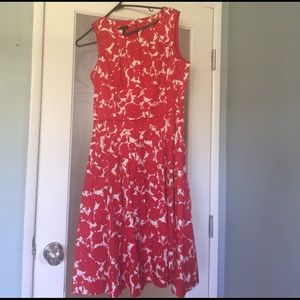 Red and White flower dress- Talbots