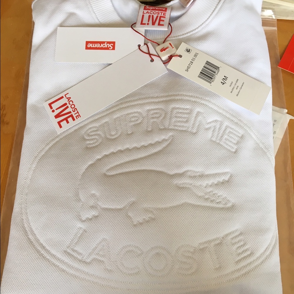 SS17 Supreme/ LACOSTE Pique Crewneck