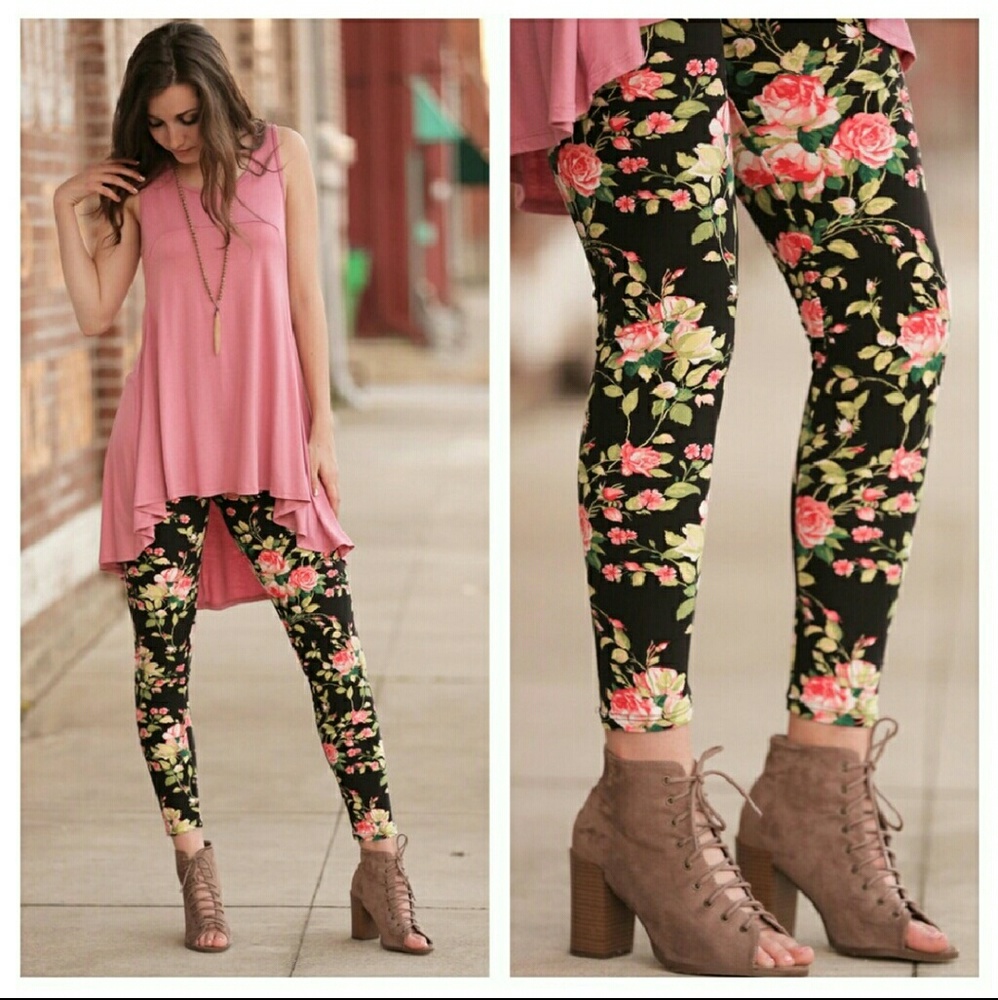 Soft Floral leggings OS