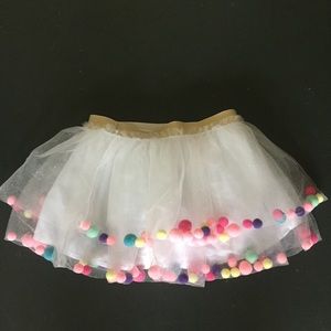 CUTEST Cat & Jack skirt w bright colored pompoms