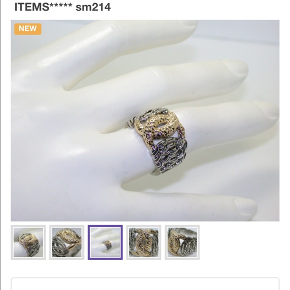 18k White & Yellow Gold Plated Ring - Picture 3 of 6