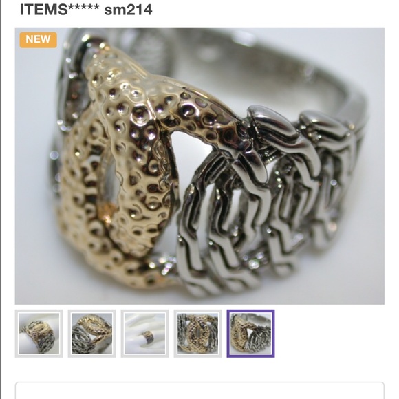 18k White & Yellow Gold Plated Ring - Picture 4 of 6