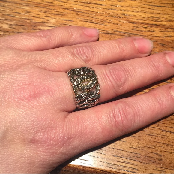 18k White & Yellow Gold Plated Ring - Picture 5 of 6