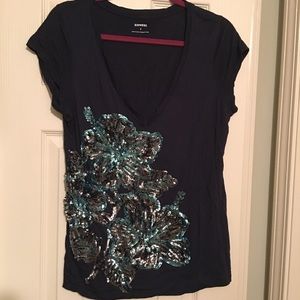 Express size L sequin SHIRT lightly worn