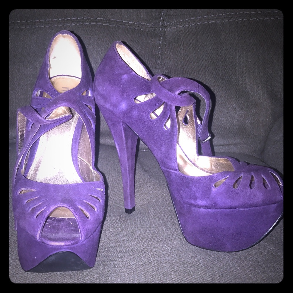 RMK gently used purple suede platform heels💜💜