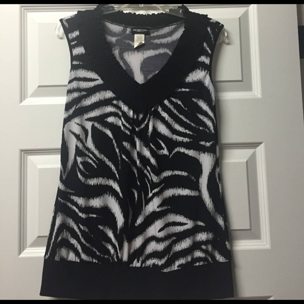 Perception Concept Sleeveless zebra print top