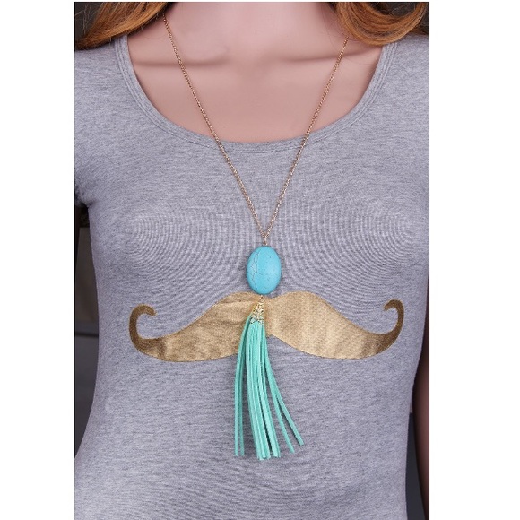 ππBOHO faux leather tassel and stone necklaceπ¦ - Picture 3 of 5