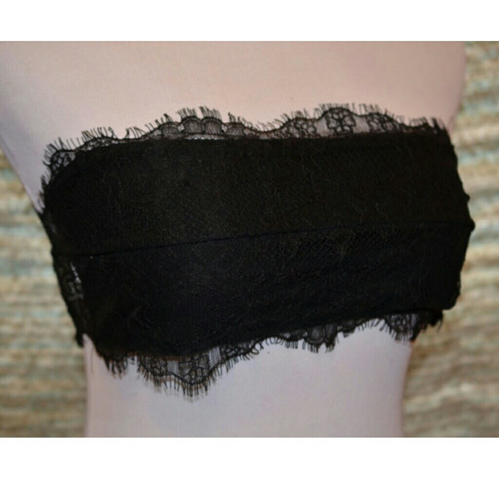 Zara black lace bandeaus bralette crop top sz M
