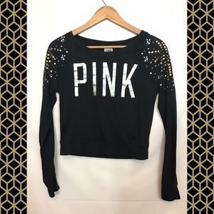 VS PINK Studded Black Top