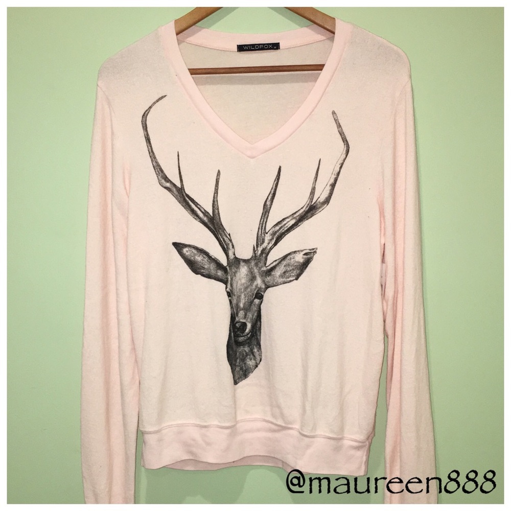 FLASH SALE! Wildfox Stag V Neck Baggy Beach Jumper