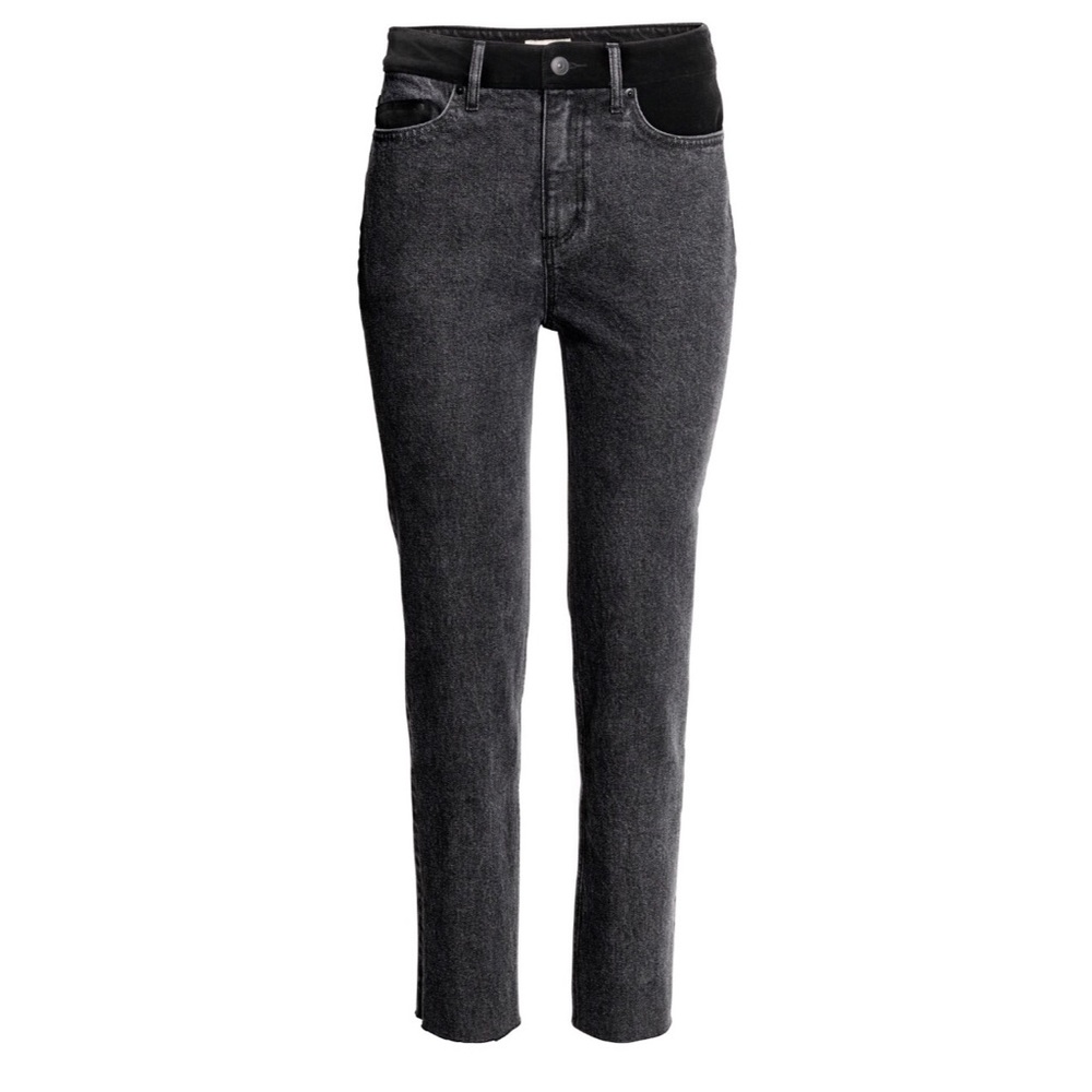 Dark Gray High-Waist Jeans