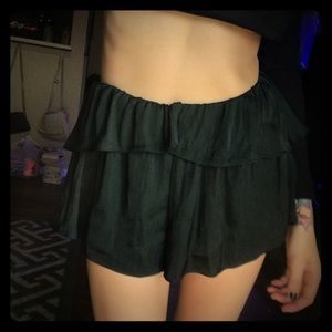 Deep Emerald Green Vodi Style Silky Shorts