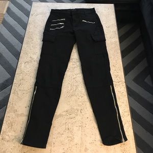 JBrand black moto zipper jeans