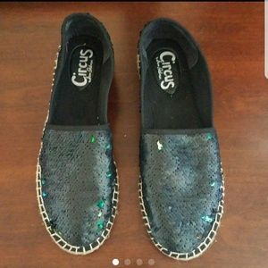 Two tone sequin espadrilles