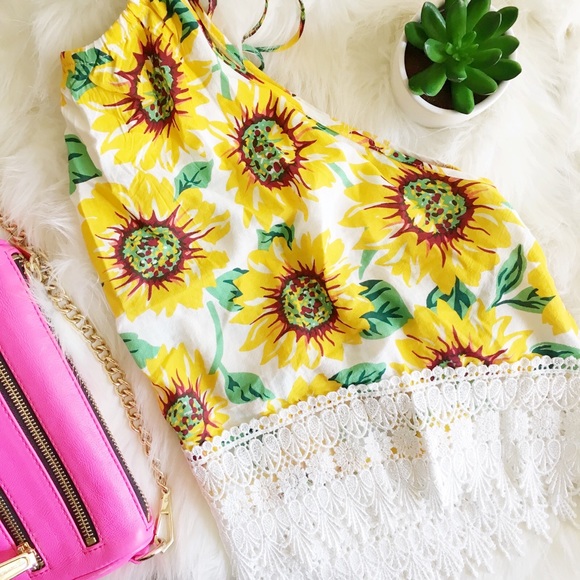 LF Tops - Sunflower T-Strap Tank