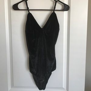 Black velvet bodysuit