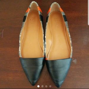 Black white and orange J. CREW flats