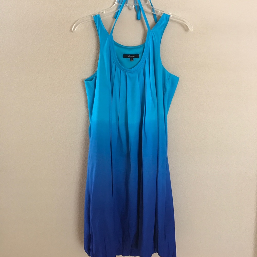 Express Blue Ombré Bubble Dress Size Medium