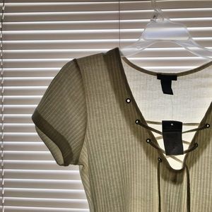 NWT White Ribbed Body Suit!