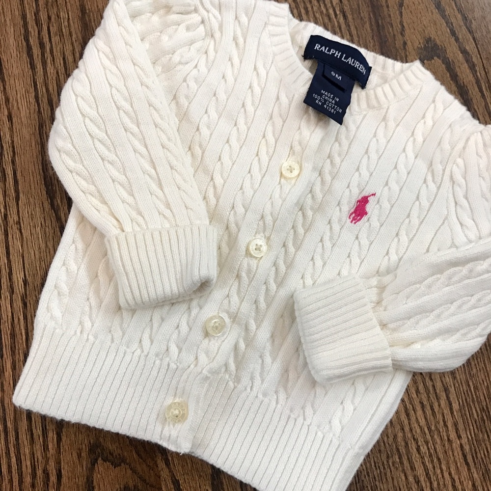 Cream cable knit Ralph Lauren cardigan