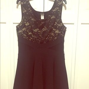 Black mesh cutout dress