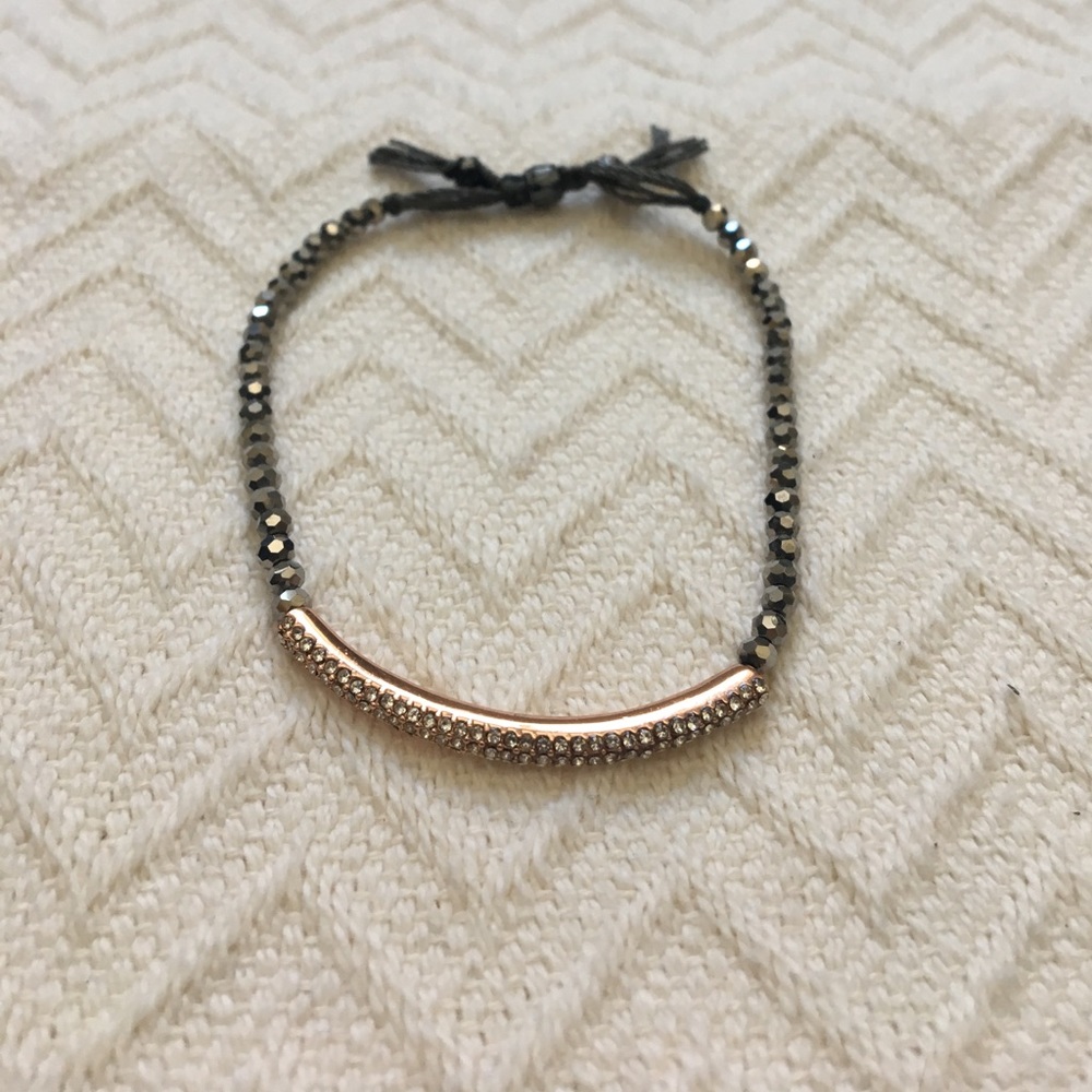Stella & Dot adjustable beaded rose gold bracelet