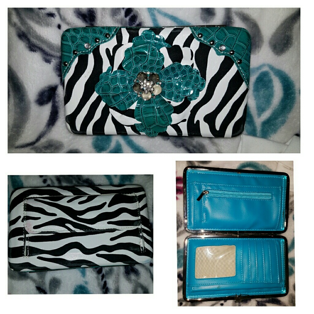 Turquoise and zebra Wallet