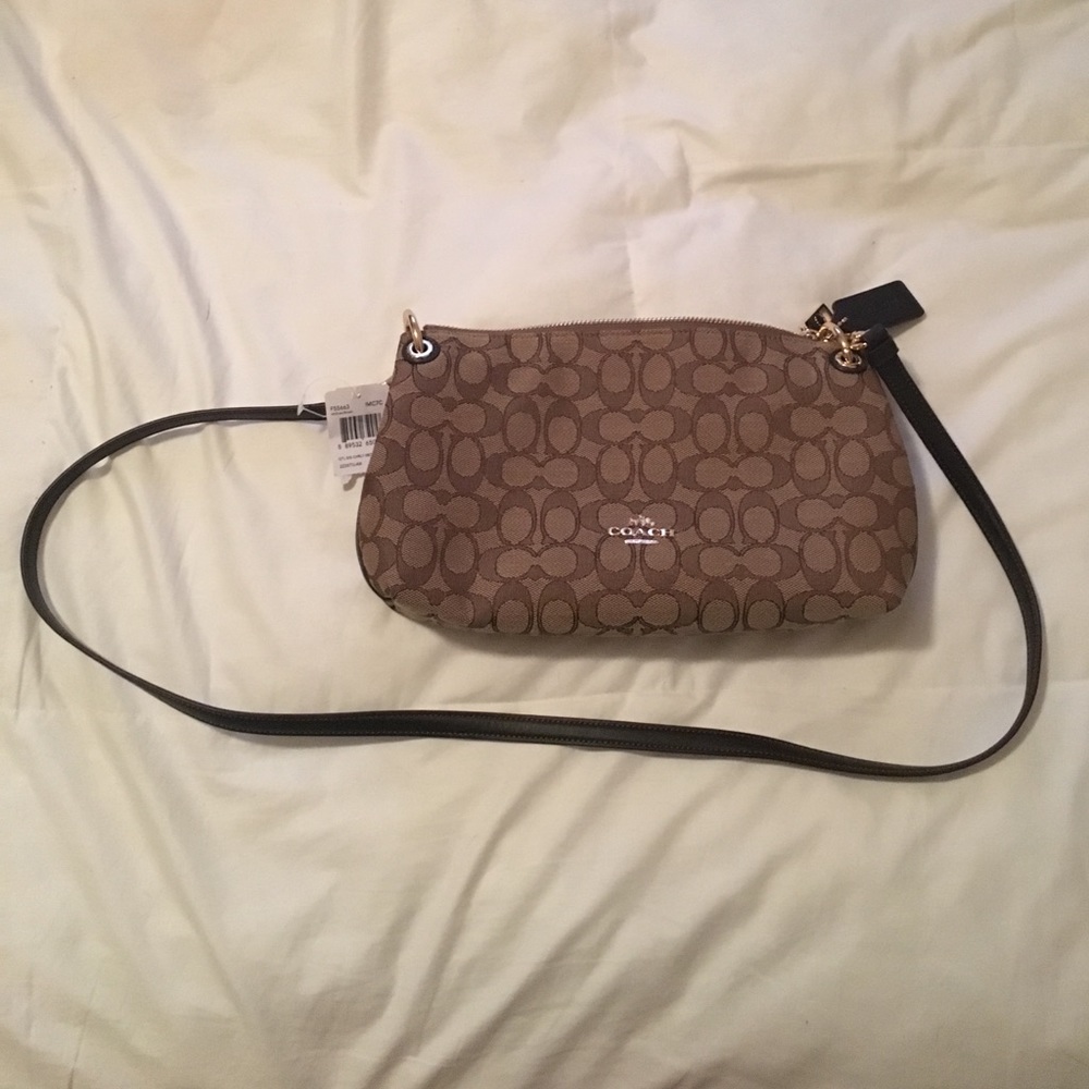 NWT Coach Brown/Khaki coach cross body purse