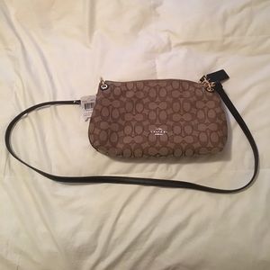 NWT Coach Brown/Khaki coach cross body purse