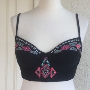 Embroidered Bikini Top