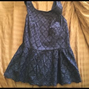 Lilly Pulitzer navy peplum top