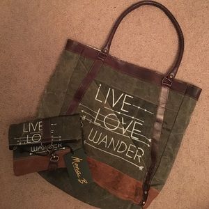 Canvas tote and clutch