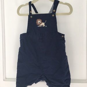 Janie and Jack navy short overalls