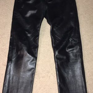 Men's Black Leather Pants