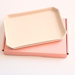 Odeme White Black Porcelain Catchall Vanity Tray