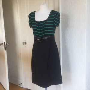 Black and Green Stripe Dress