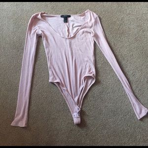 Pink ribbed bodysuit