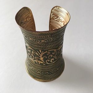 Green and Gold Painted Arm Cuff