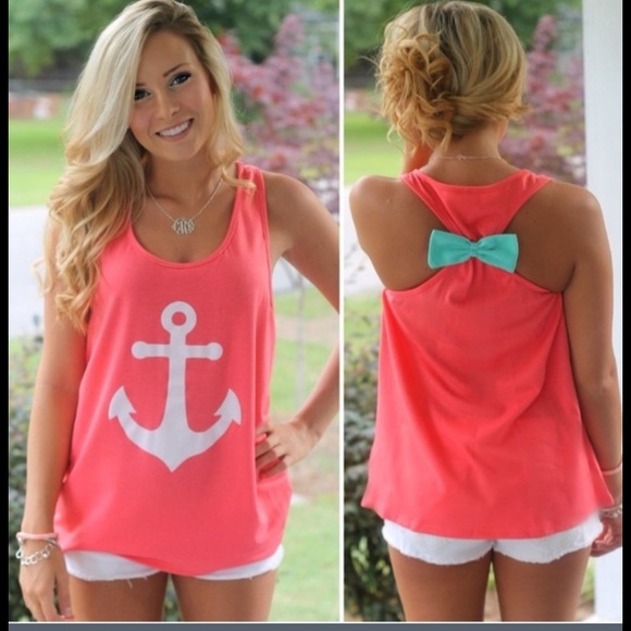 Tops - 🔥LAST ONE!!🔥~Med~Pink Anchor Tank Top