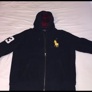 Polo Ralph Lauren Hoodie Sweater Zip-Up Black L
