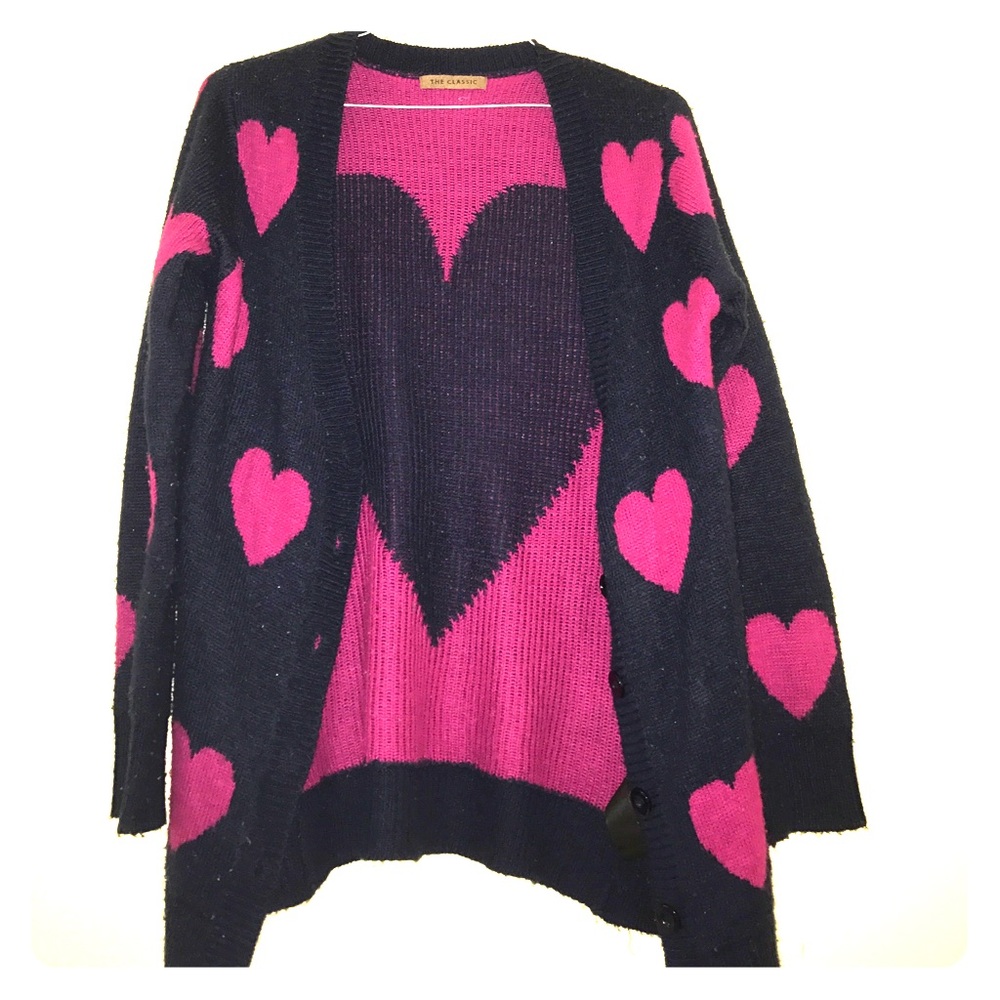 Heart printed Cardigan. Vintage